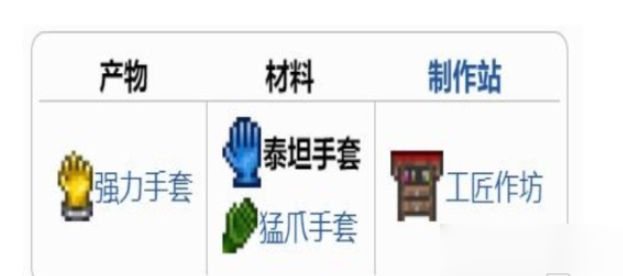 泰拉瑞亚泰坦手套可以合成什么