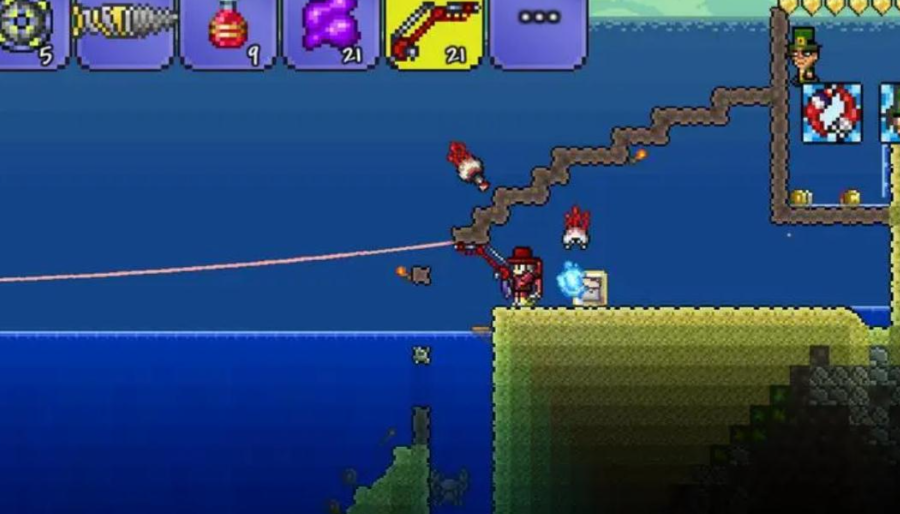 泰拉瑞亚人工湖怎么造