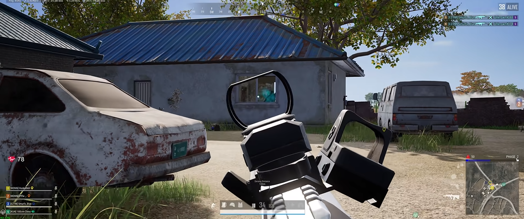 绝地求生怎么躲树边开枪